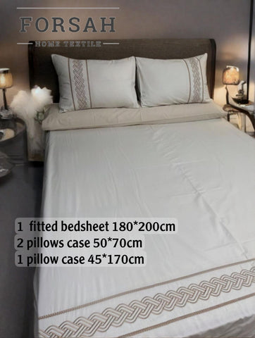 ملاية قطن 100% تطريز حرير